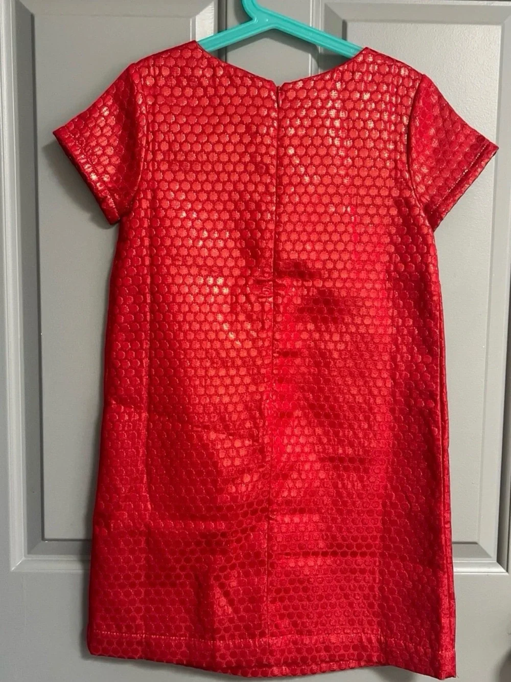 GAP Girls Red Short-Sleeve Textured Party Dress